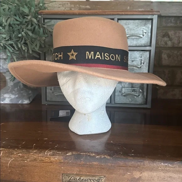 SCOTCH & SODA MAISON SCOTCH TAN HAT ONE SIZE ATELIER NO. 3 NEW